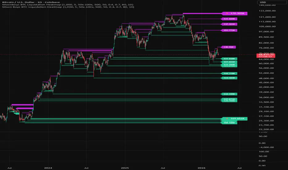BTC Liquidation Heatmap indicator preview